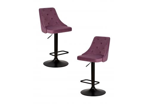  Набор 2 шт Стул барный DOBRIN JOSEPH BLACK, пудрово-сиреневый велюр (MJ9-52), фото 1 