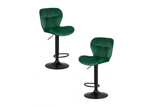  Набор 2 шт Стул барный DOBRIN BARNY BLACK, зеленый велюр (MJ9-88), фото 1 