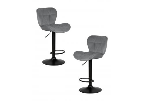  Набор 2 шт Стул барный DOBRIN BARNY BLACK, серый велюр (MJ9-75), фото 1 