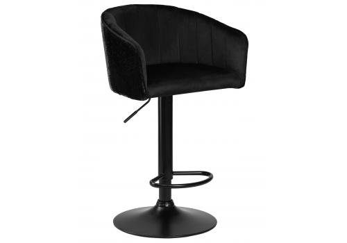  Стул барный DOBRIN DARCY BLACK SHINY, черный велюр с черно-золотыми пайетками, фото 1 