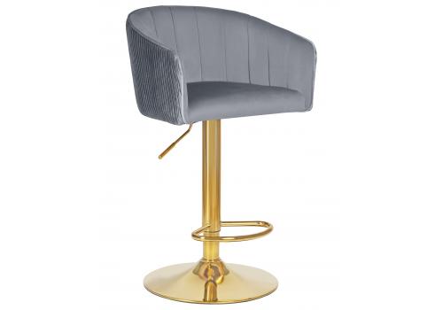  Стул барный DOBRIN DARCY GOLD, серый велюр (1922-19), фото 1 