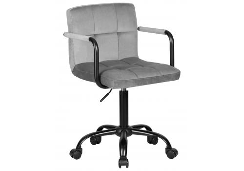  Офисное кресло для персонала DOBRIN TERRY BLACK, серый велюр (MJ9-75), фото 1 