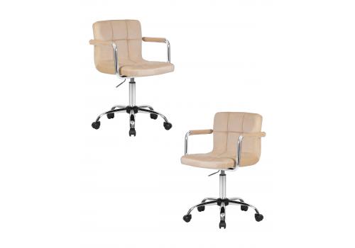  Набор 2 шт Офисное кресло для персонала DOBRIN TERRY, бежевый велюр (MJ9-10), фото 1 