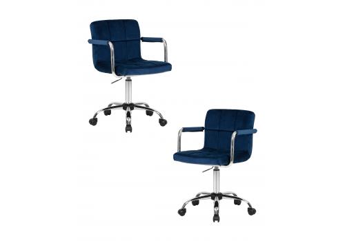 Набор 2 шт Офисное кресло для персонала DOBRIN TERRY, синий велюр (MJ9-117), фото 1 