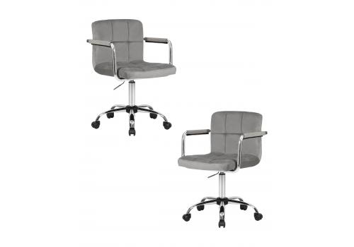  Набор 2 шт Офисное кресло для персонала DOBRIN TERRY, серый велюр (MJ9-75), фото 1 