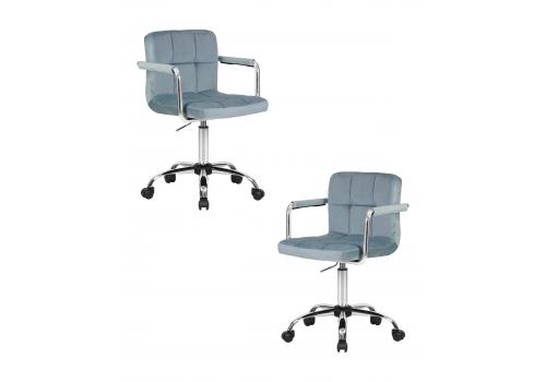  Набор 2 шт Офисное кресло для персонала DOBRIN TERRY, пудрово-голубой велюр (MJ9-74), фото 1 