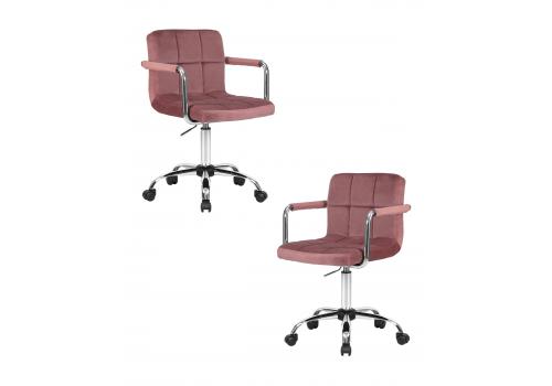  Набор 2 шт Офисное кресло для персонала DOBRIN TERRY, пудрово-розовый велюр (MJ9-32), фото 1 