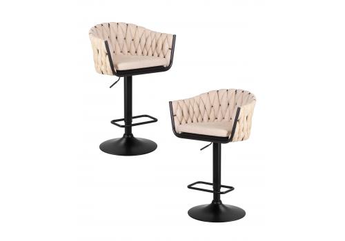  Набор 2 шт Стул барный DOBRIN LEON, бежевая ткань (LAR 275-1), фото 1 