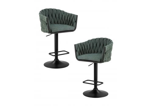  Набор 2 шт Стул барный DOBRIN LEON, зеленая ткань (LAR 275-23), фото 1 