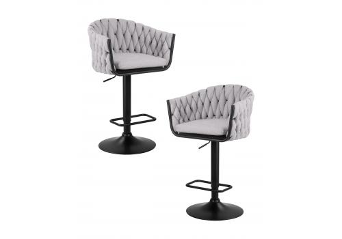  Набор 2 шт Стул барный DOBRIN LEON, серая ткань (LAR 275-17), фото 1 