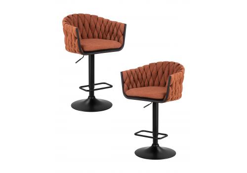  Набор 2 шт Стул барный DOBRIN LEON, оранжевая ткань (LAR 275-27), фото 1 
