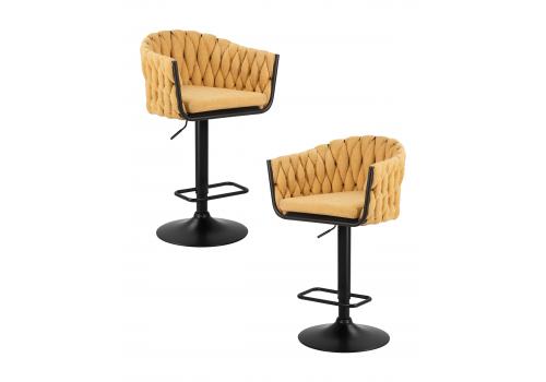  Набор 2 шт Стул барный DOBRIN LEON, жёлтая ткань (LAR 275-8), фото 1 