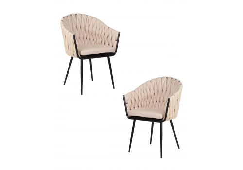  Набор 2 шт Стул обеденный DOBRIN MATILDA, бежевая ткань (LAR 275-1), фото 1 