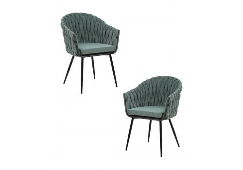  Набор 2 шт Стул обеденный DOBRIN MATILDA, зеленая ткань (LAR 275-23), фото 1 