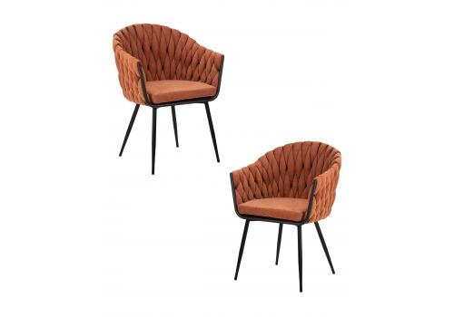  Набор 2 шт Стул обеденный DOBRIN MATILDA, оранжевая ткань (LAR 275-27), фото 1 