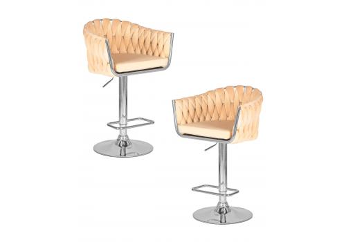  Набор 2 шт Стул барный DOBRIN MARCEL, бежевый велюр (MJ9-10), фото 1 
