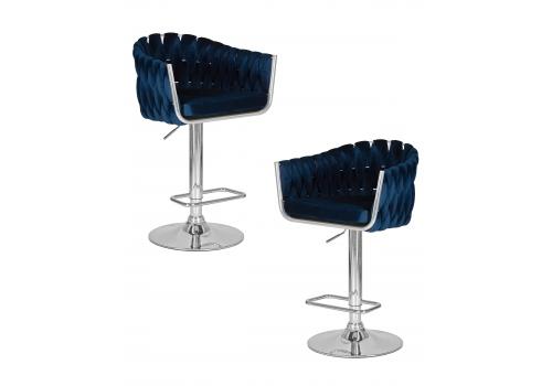  Набор 2 шт Стул барный DOBRIN MARCEL, синий велюр (MJ9-117), фото 1 