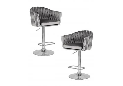  Набор 2 шт Стул барный DOBRIN MARCEL, серый велюр (MJ9-75), фото 1 
