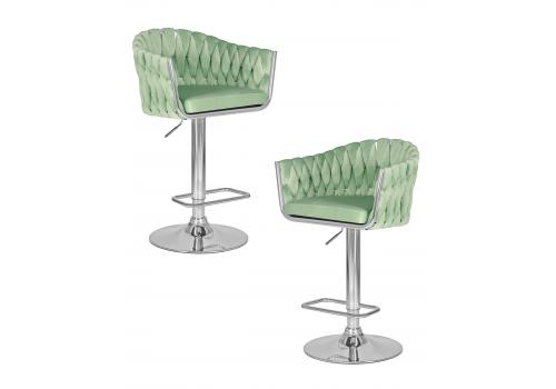 Набор 2 шт Стул барный DOBRIN MARCEL, пудрово-мятный велюр (MJ9-87), фото 1 