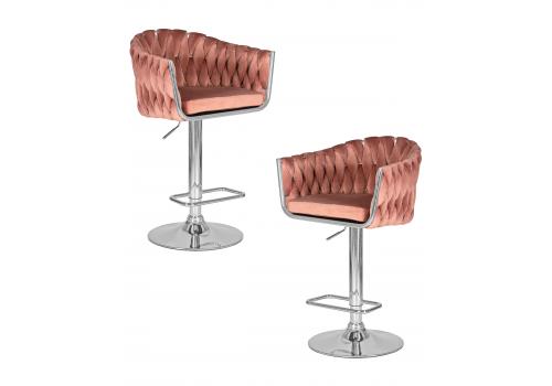  Набор 2 шт Стул барный DOBRIN MARCEL, пудрово-розовый велюр (MJ9-32), фото 1 