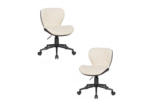  Набор 2 шт Офисное кресло для персонала DOBRIN RORY, кремово-коричневый, фото 1 