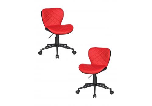  Набор 2 шт Офисное кресло для персонала DOBRIN RORY, красно-чёрный, фото 1 