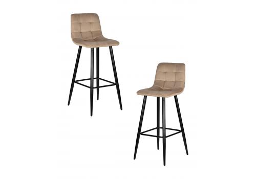 Набор 2 шт Стул барный DOBRIN NICOLE, черные матовые ножки, мокко велюр (108-104), фото 1 