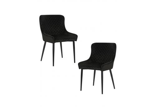  Набор 2 шт Стул обеденный DOBRIN RICHARD, черные матовые ножки, черный велюр (V108-77), фото 1 