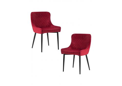  Набор 2 шт Стул обеденный DOBRIN RICHARD, черные матовые ножки, бордовый велюр (V108-85), фото 1 