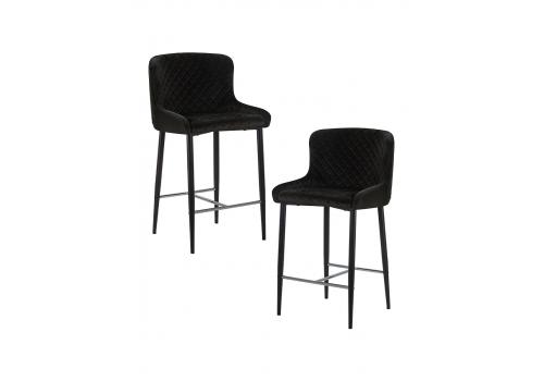  Набор 2 шт Стул полубарный DOBRIN CHRISTIAN'65, черные ножки, черный велюр (V108-77), фото 1 