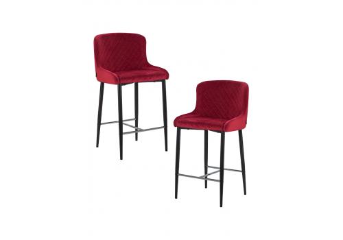  Набор 2 шт Стул полубарный DOBRIN CHRISTIAN'65, черные ножки, бордовый велюр (V108-85), фото 1 