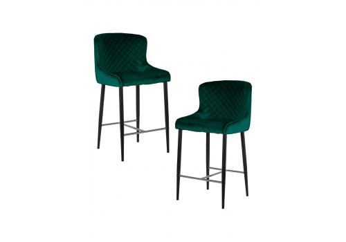  Набор 2 шт Стул полубарный DOBRIN CHRISTIAN'65, черные ножки, зеленый велюр (V108-64), фото 1 