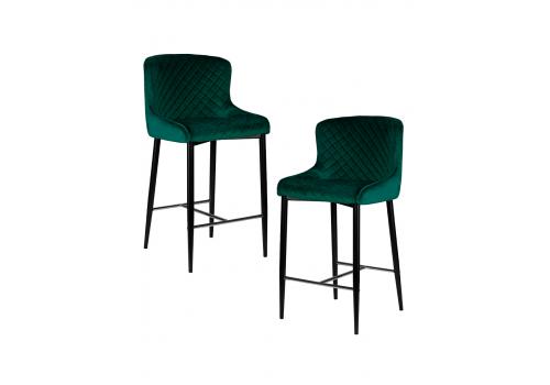  Набор 2 шт Стул барный DOBRIN CHRISTIAN'75, черные ножки, зеленый велюр (V108-64), фото 1 
