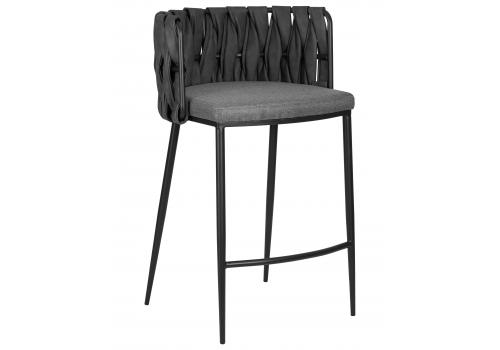  Стул полубарный DOBRIN AMELIA COUNTER, серая ткань (F-48), темно-серый винтажный PU (MF-12), фото 1 