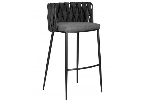  Стул барный DOBRIN AMELIA, серая ткань (F-48), темно-серый винтажный PU (MF-12), фото 1 