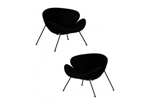  Набор 2 шт Кресло дизайнерское DOBRIN EMILY, черный ткань AF9, черное основание, фото 1 