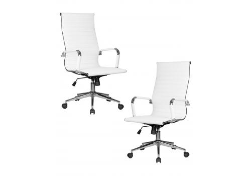  Набор 2 шт Офисное кресло для руководителей DOBRIN CLARK SIMPLE, белый, фото 1 