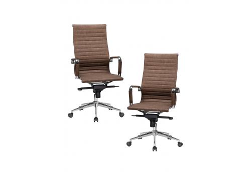  Набор 2 шт Офисное кресло для руководителей DOBRIN CLARK, коричневый лофт №320, фото 1 