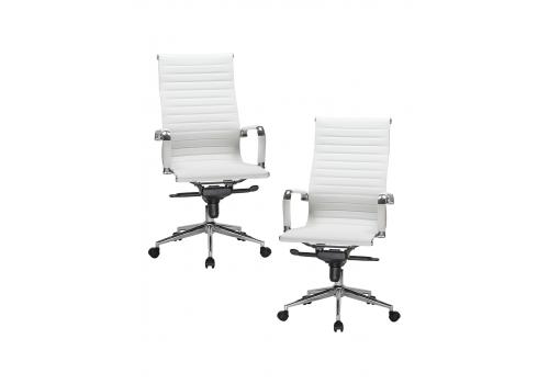  Набор 2 шт Офисное кресло для руководителей DOBRIN CLARK, белый, фото 1 