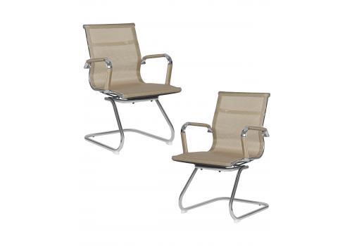  Набор 2 шт Офисное кресло для посетителей DOBRIN CODY MESH, бежевый (22039), фото 1 