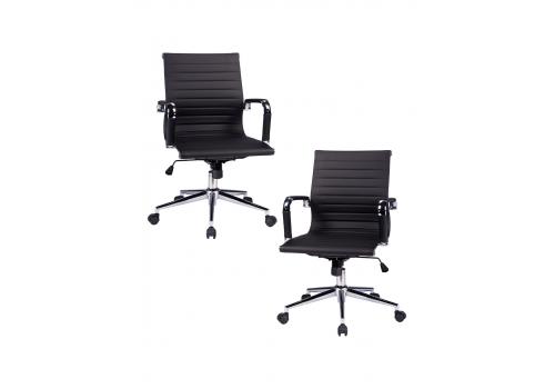  Набор 2 шт Офисное кресло для руководителей DOBRIN CLAYTON, чёрный, фото 1 