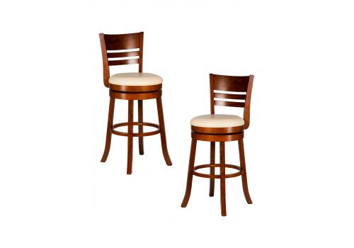  Набор 2 шт Вращающийся полубарный стул DOBRIN WILLIAM COUNTER, шоколад, кремовый, фото 1 
