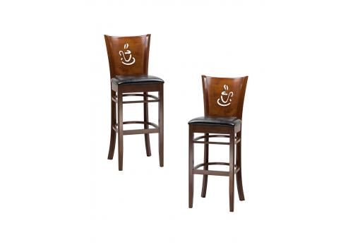  Набор 2 шт Стул барный DOBRIN JERRY BAR, шоколад, чёрный, фото 1 
