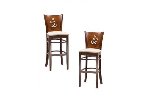  Набор 2 шт Стул барный DOBRIN JERRY BAR, шоколад, кремовый, фото 1 