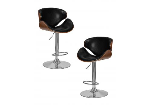  Набор 2 шт Стул барный DOBRIN KARTER, коричневое дерево, чёрный, фото 1 