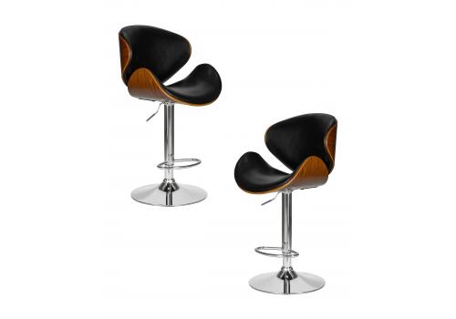  Набор 2 шт Стул барный DOBRIN JACK, цвет черный глянец PU ABD 002, фото 1 