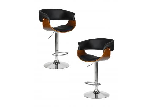  Набор 2 шт Стул барный DOBRIN OSTIN, цвет черный PU ABA 001, фото 1 