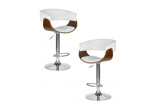  Набор 2 шт Стул барный DOBRIN OSTIN, цвет белый PU ABA 008, фото 1 