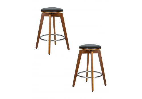  Набор 2 шт Табурет полубарный DOBRIN TOM'66, цвет черный глянец PU ABD 002, фото 1 