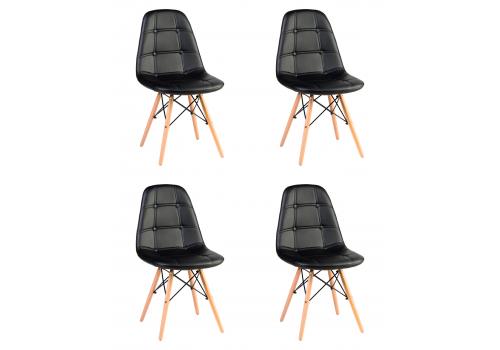  Набор 4 шт Стул обеденный DOBRIN BENNET, ножки светлый бук, чёрный, фото 1 